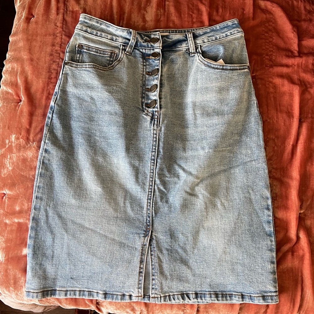 denim jean pencil skirt